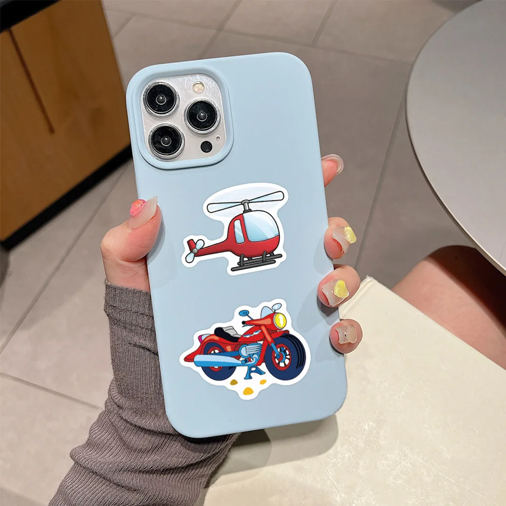 50/110PCS ใหม่วิศวกรรมรถเครื่องบินเรือสติกเกอร์การ์ตูนการขนส่งตกแต่ง Graffiti DIY ของเล่นเด็กแล็ปท็อปกีตาร์จักรยาน