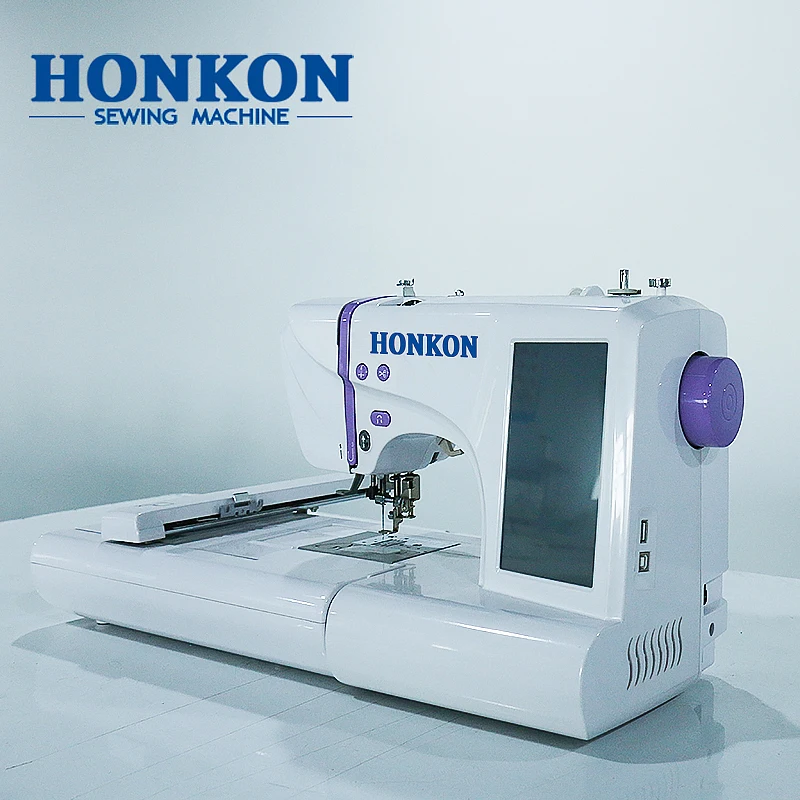 Household Computerized Touch Screen Button Hole Multi-function Single Needle Embroidery Sewing Machine