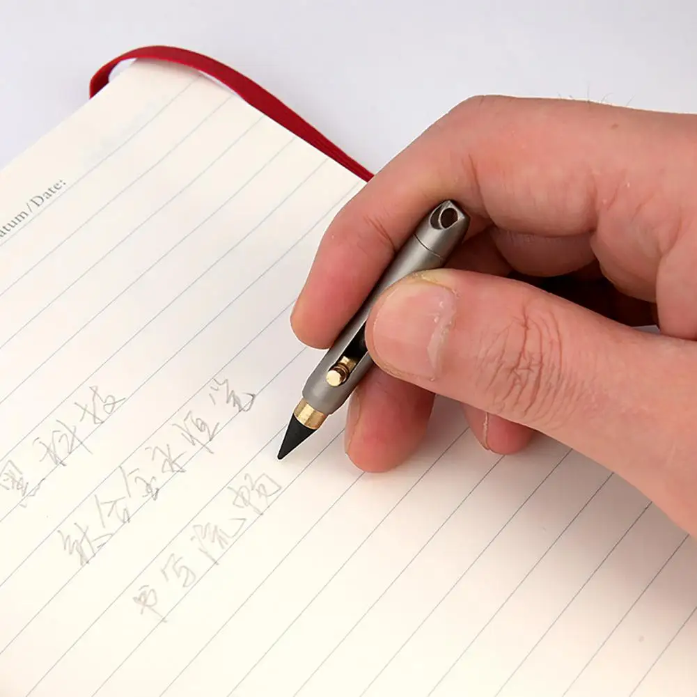 Eternal Pen Mini Titanium Alloy 2 Ballpoint Pen and Pencil in One Replaceable EDC Refill and Pencil Tip Smooth Writing Tool