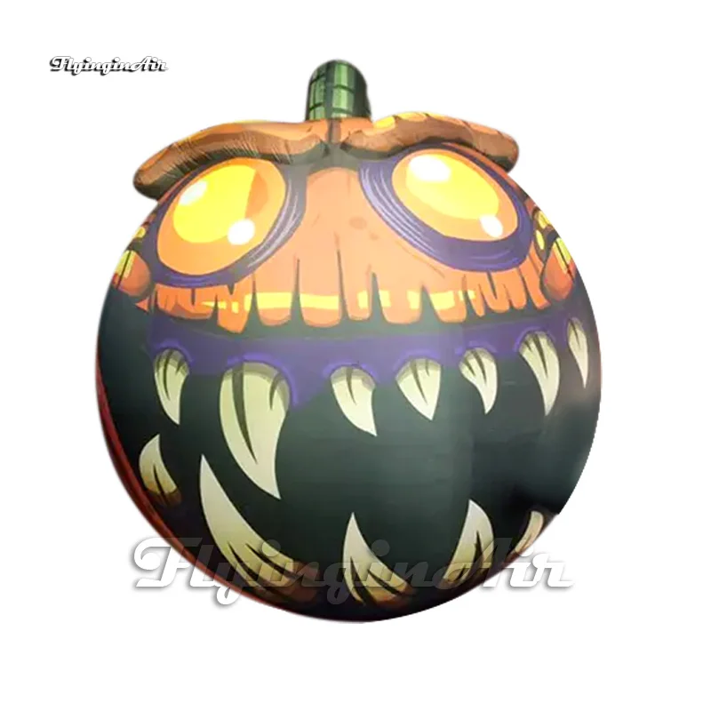 

Scary Giant Halloween Inflatable Pumpkin Head Balloon Evil Smiling Jack-o-lantern With LED Light For Party Decoration