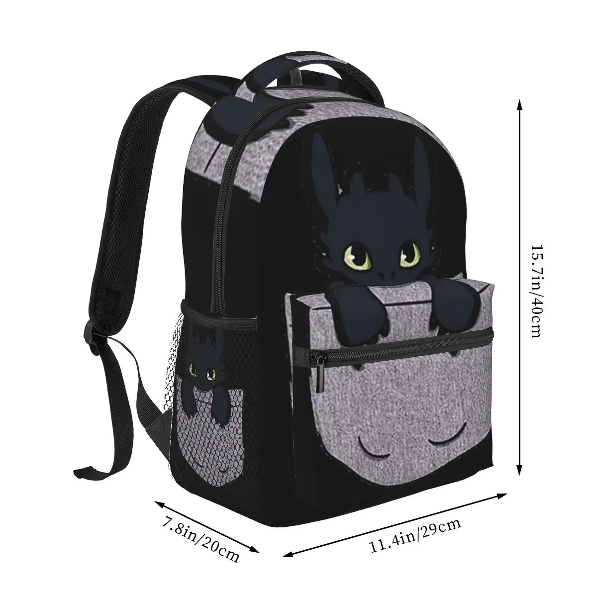 Toothless In Pocket Backpack-gigapixel-standard-scale-4_00x Backpacks Boys Girls Bookbag School Bags Rucksack Shoulder Bag