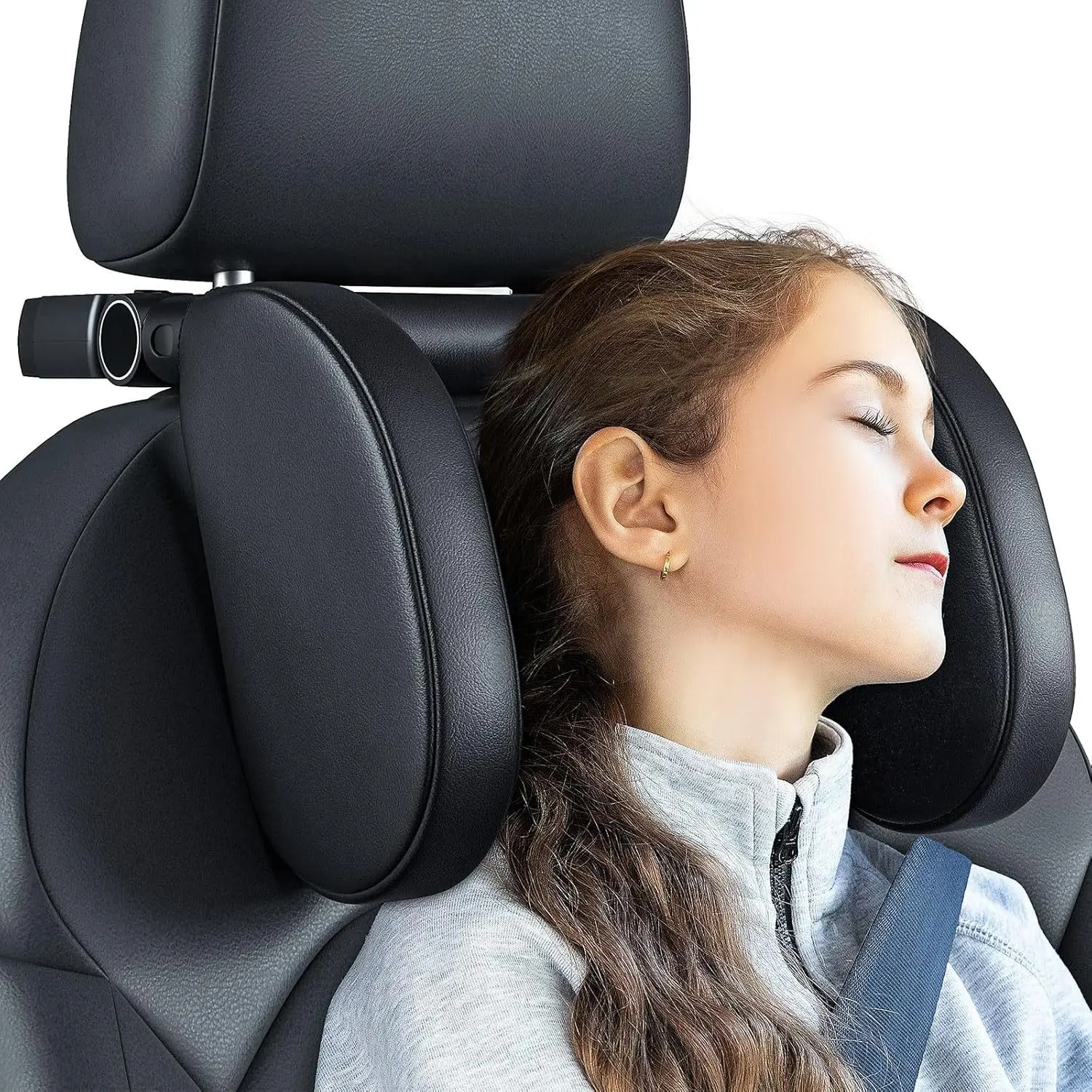 Auto-Kopfstütze 2026 Verbessertes 360° Drehbares Dreipunkt-Verstellbares Memory-Schaum-Reisekissen, Geeignet für Kinder und Erwachsene