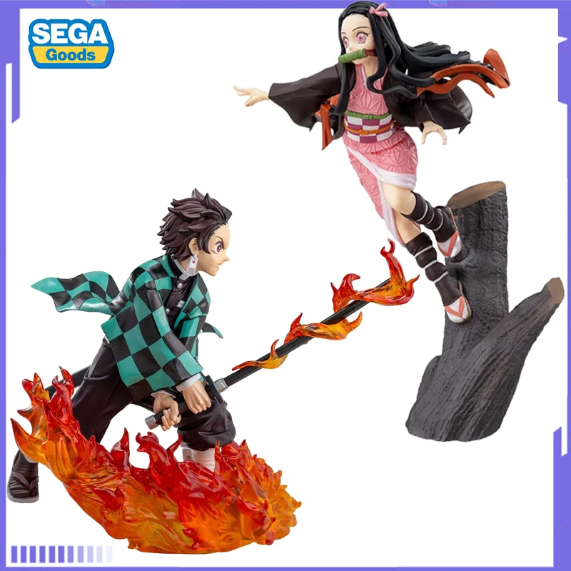 En stock, figura original de SEGA Xross Link de Demon Slayer: Kimetsu no Yaiba, Kamado Tanjirou, Kamado Nezuko, modelo de acción de anime.