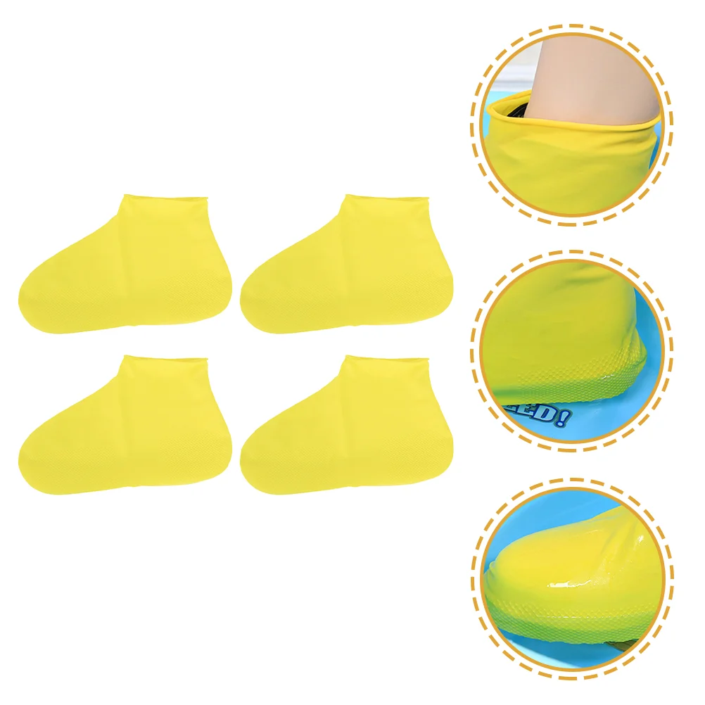 2 Pairs Shoe Cover Latex Covers Rain for Shoes Emulsion Accessory Wear-resistant Protector