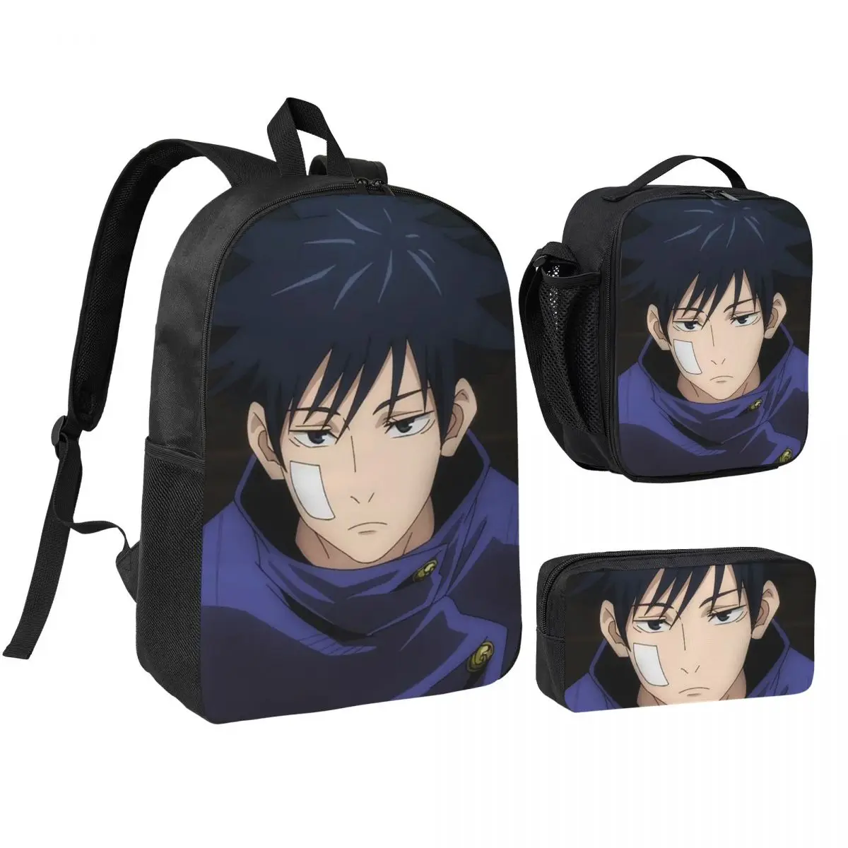 

Megumi Besto Friendo Jujutsu Kaisen Sukuna Anime Backpack BookBag School Bag Computer Shoulder Bags 3ps Lunch Bag Pencil Case