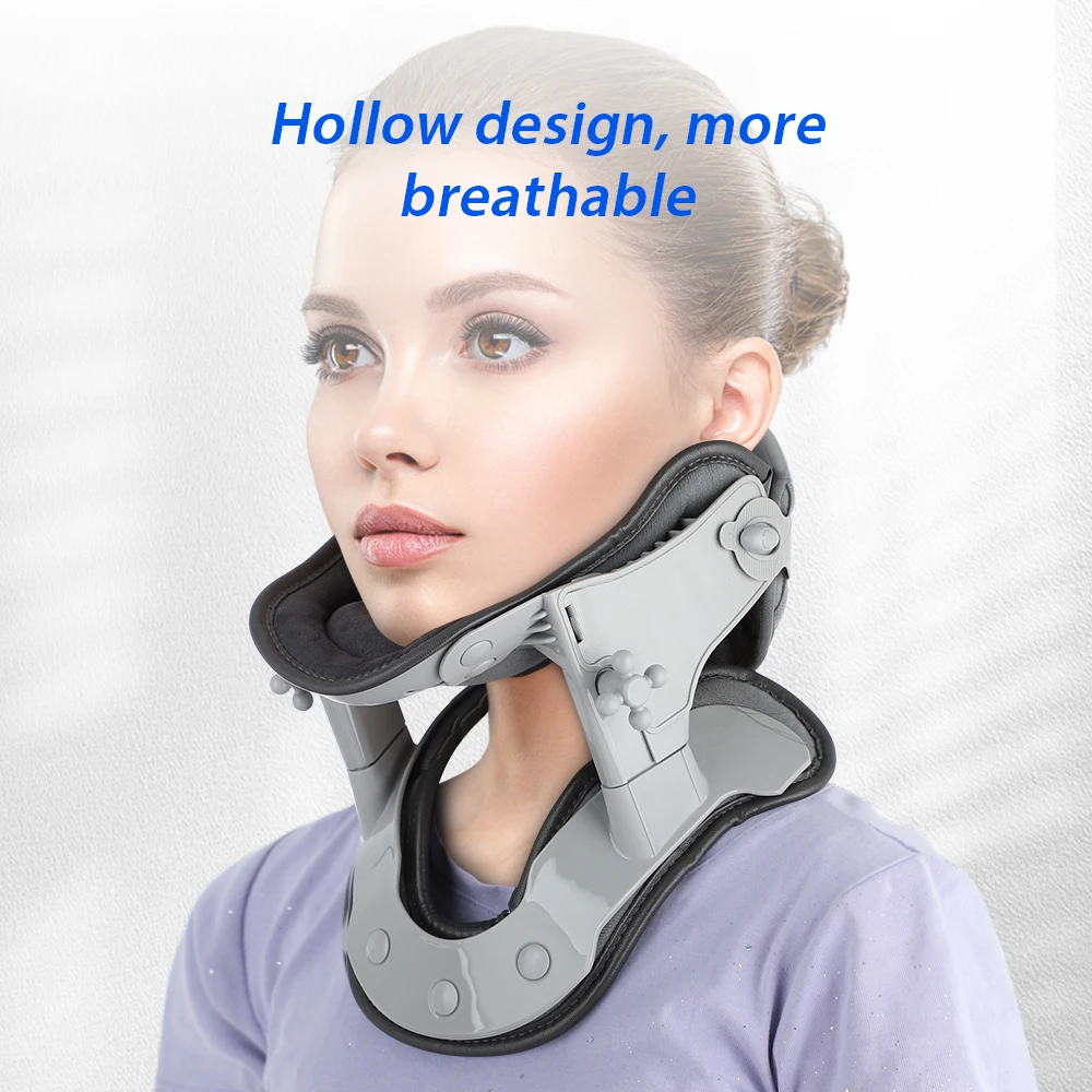 Neck Brace Support Orthosis, Adjustable Cervical Collar, Fixable Neck Posture Corrector, Pain Relief, Traction Spine Alignment