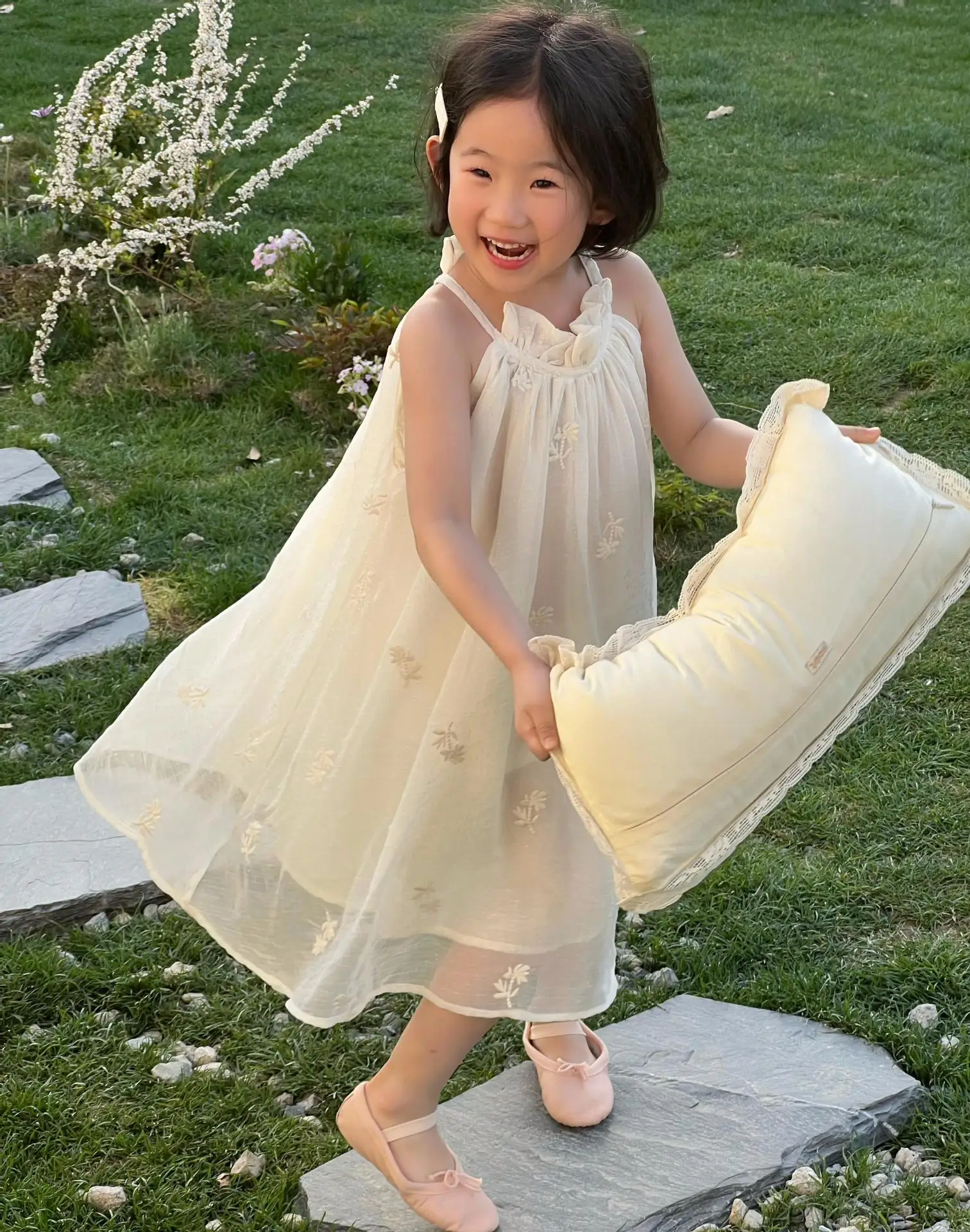 Girls Skirt Children 2024 New Spring and Summer Girls Dress Solid Color Sleeveless Slip Dress Fairy Children Dress Princess