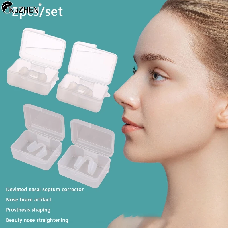 2PCS/Box Postoperative Rhinoplasty Nostril Support Silicone Shaping Crooked Nose Correction Fixator Silica Gel Nose Clip