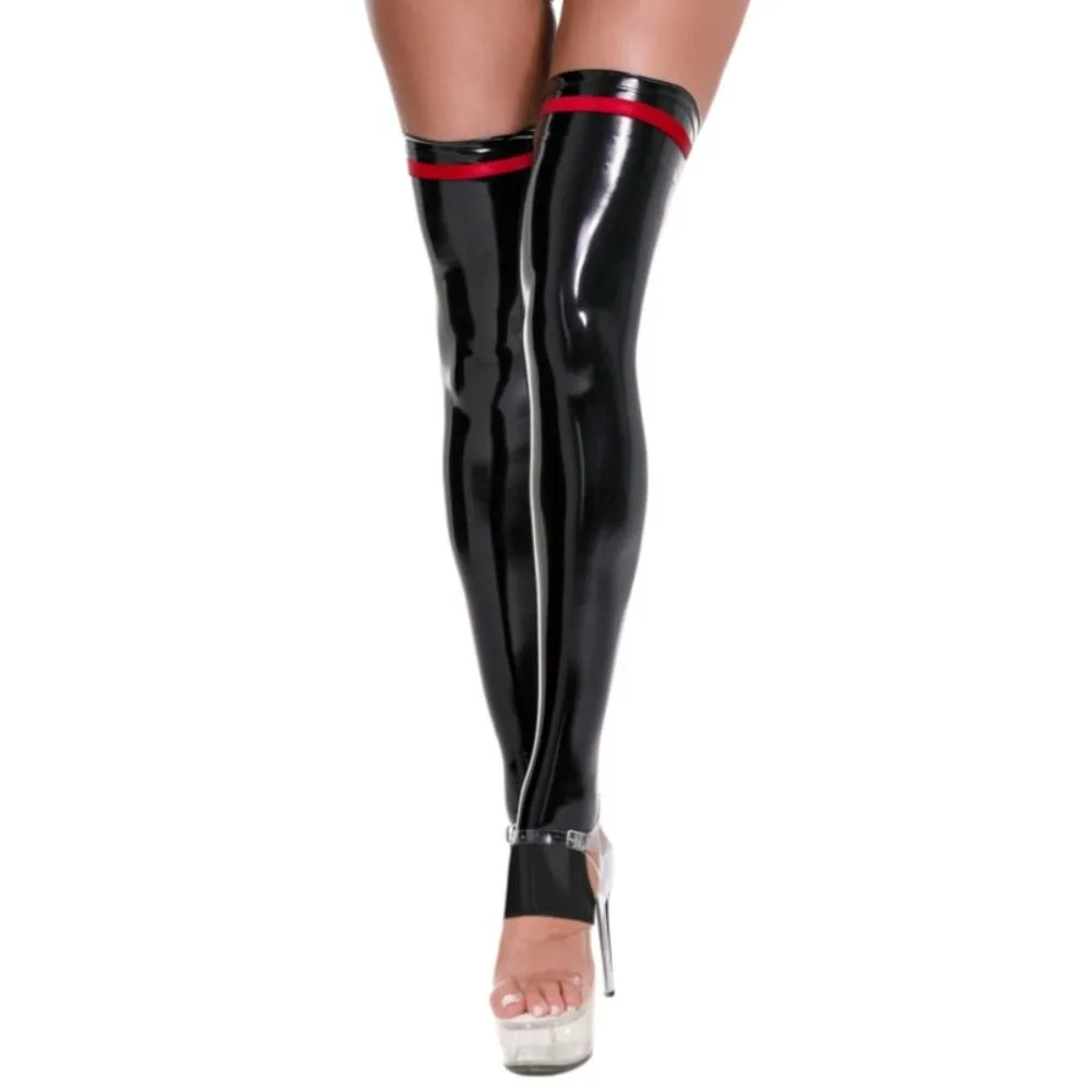 New Cross Thigh High Stockings Shiny Sexy Smooth Long Socks Elastic Gothic Open Toe Hosiery Nightclub