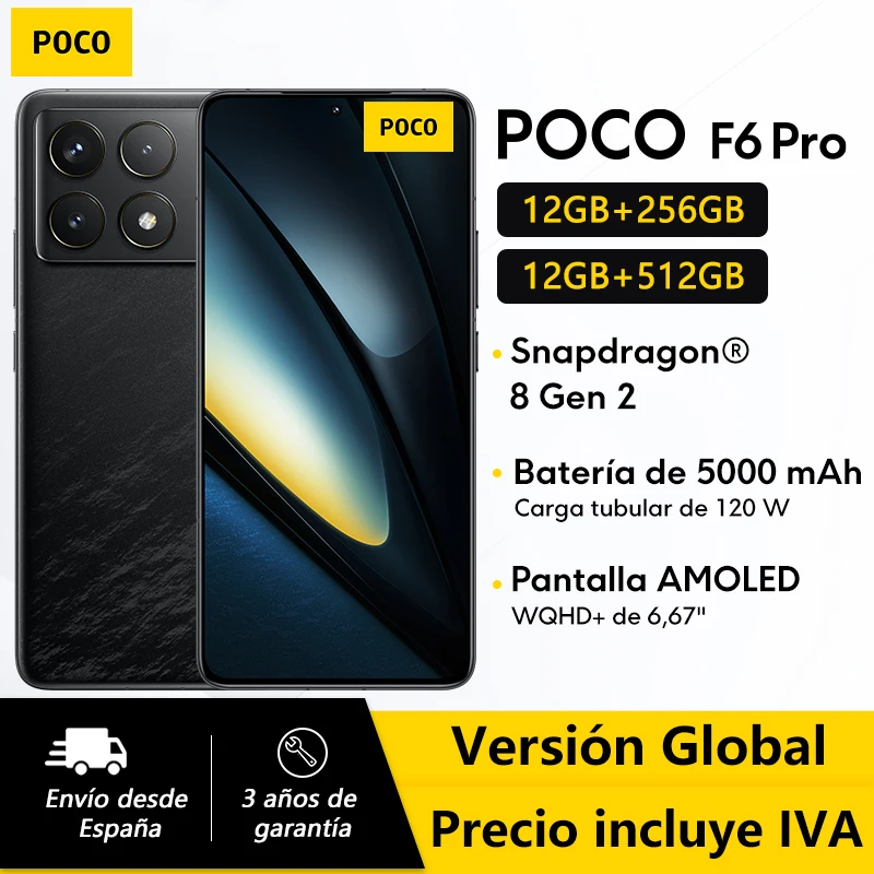 Global version POCO F6 Pro 5G smart phone 12GB + 256GB/12GB + 512GB Snapdragon®8 Gen 2 AMOLED screen 6,67 120W