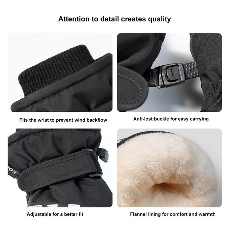 Windproof Gloves Winter Screen Touch Skating Warm Riding Gloves Water-Resistant Cold Weather Mittens For Skating Riding Hiking