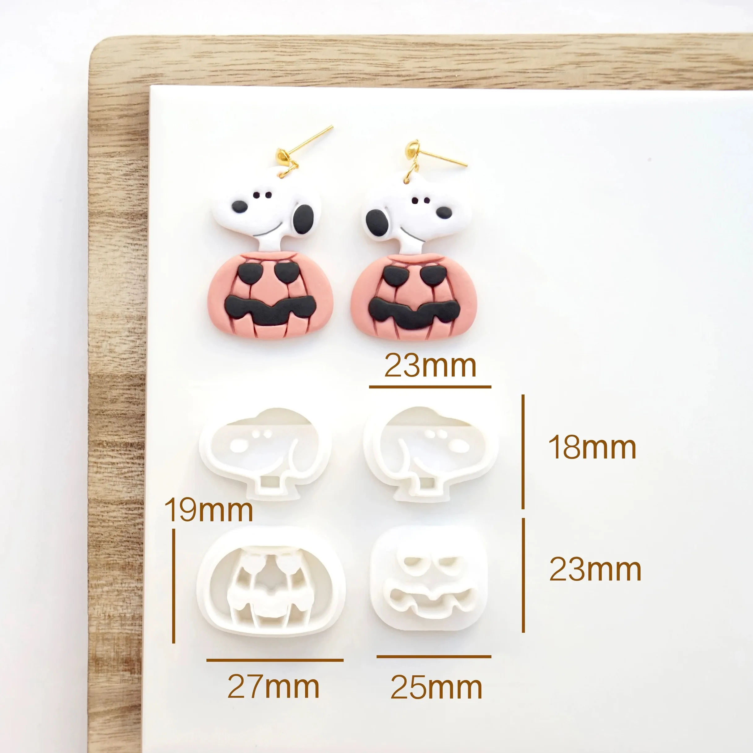 Nowy Halloween Ghost Face Hat Big Pumpkin Polymer Clay Cutters Cat Dog Rabbit Miękka ceramika Glina Making DIY Kolczyki Formy do cięcia — zdjęcie 3