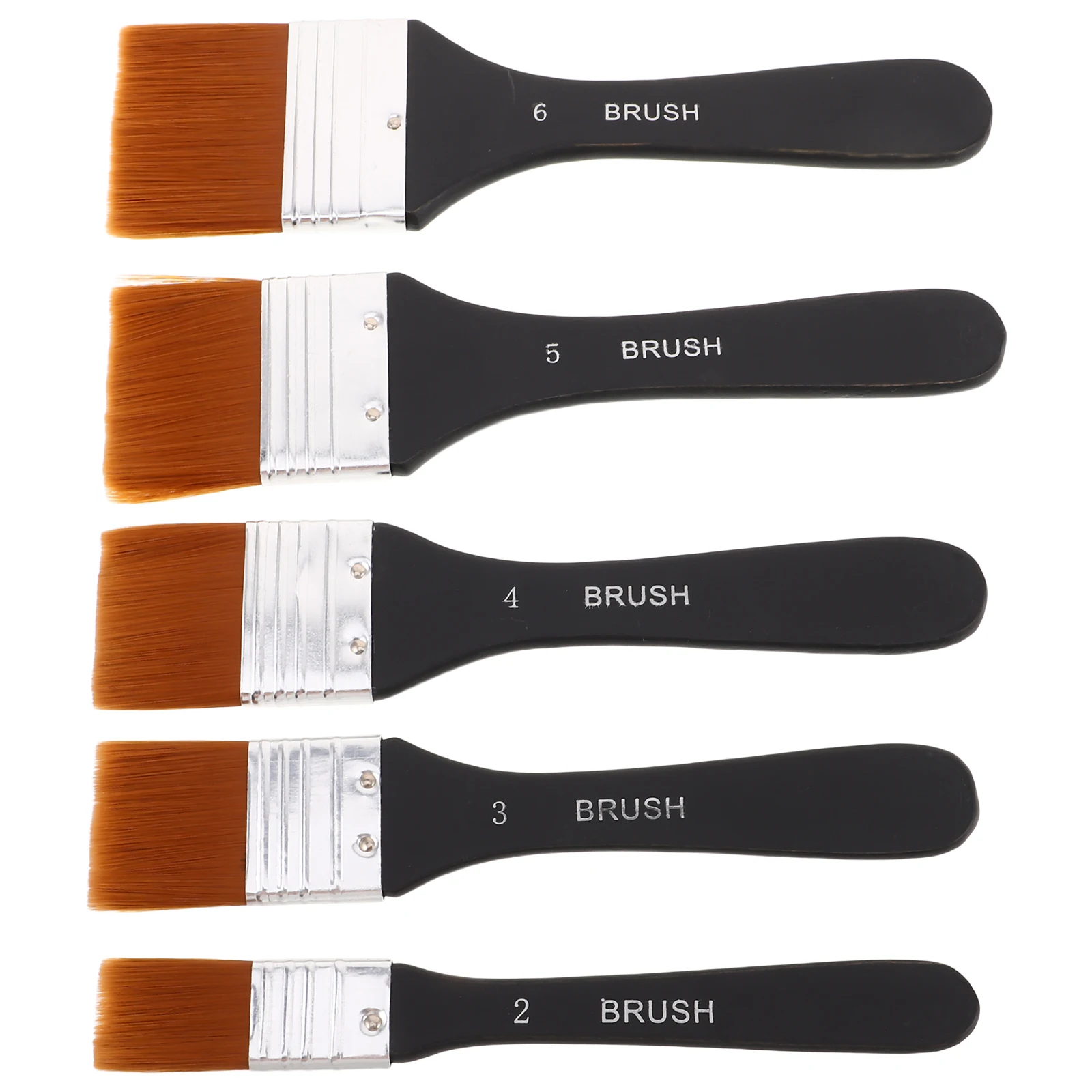 

5 Pcs Scrubbing Brush Small Painting Brushes Multipurpose Black Nylon Wood Handle