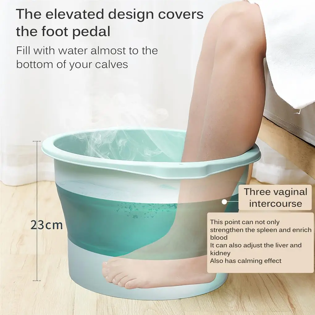 Foldable Foot Soaking Bucket Plastic Foot Bath Thickening Foot Washing Bucket Basin Massage Foot Bathing