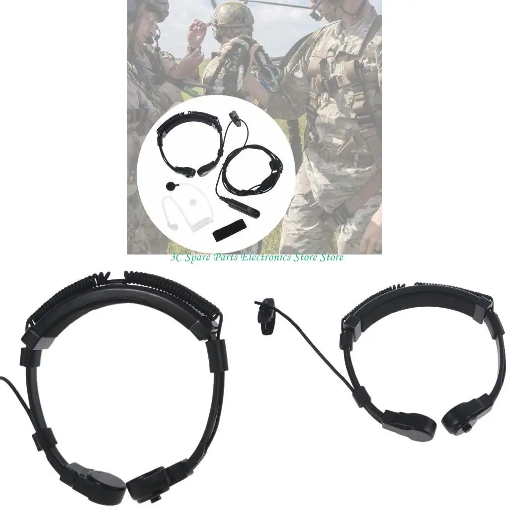 SZ Throat Mic Walkie Talkie Earpiece Covert Acoustic Tube Finger PTT Headset