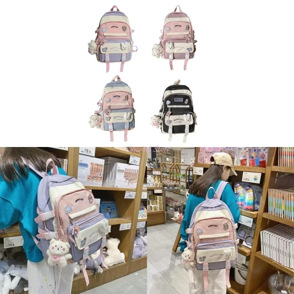 

Y1UB Fashionable Book Bag School Backpack for Middle School Girls and Students