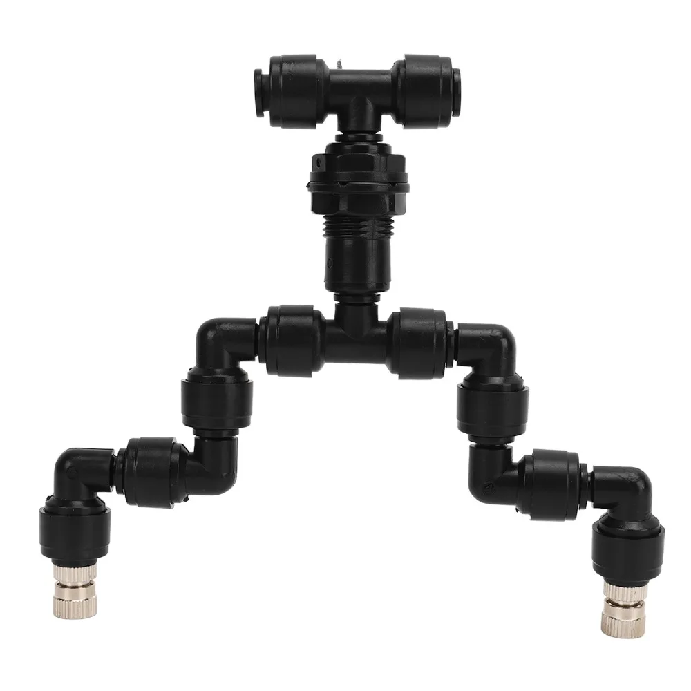 360 Degree Rotation Mist Sprinkler Fine Misting Effect Uniform Spraying Double Head Sprinkler Silver Double Head