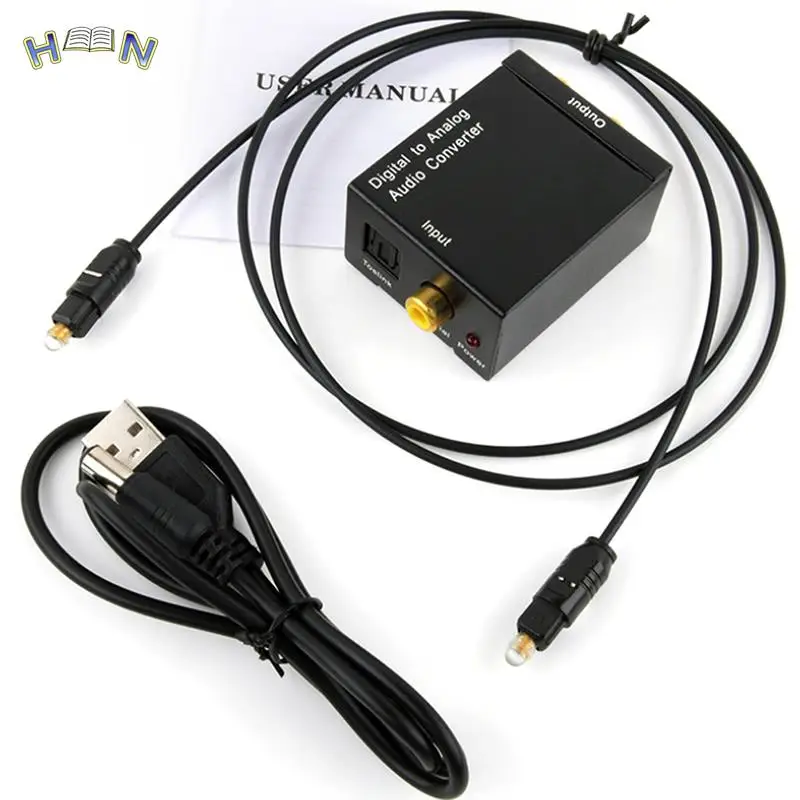 3,5 Mm Jack Koaxial Audio Decoder Verstärker Fiber Optic Digital Zu Analog Audio Aux Rca L / R Konverter Spdif digitale Tragbare