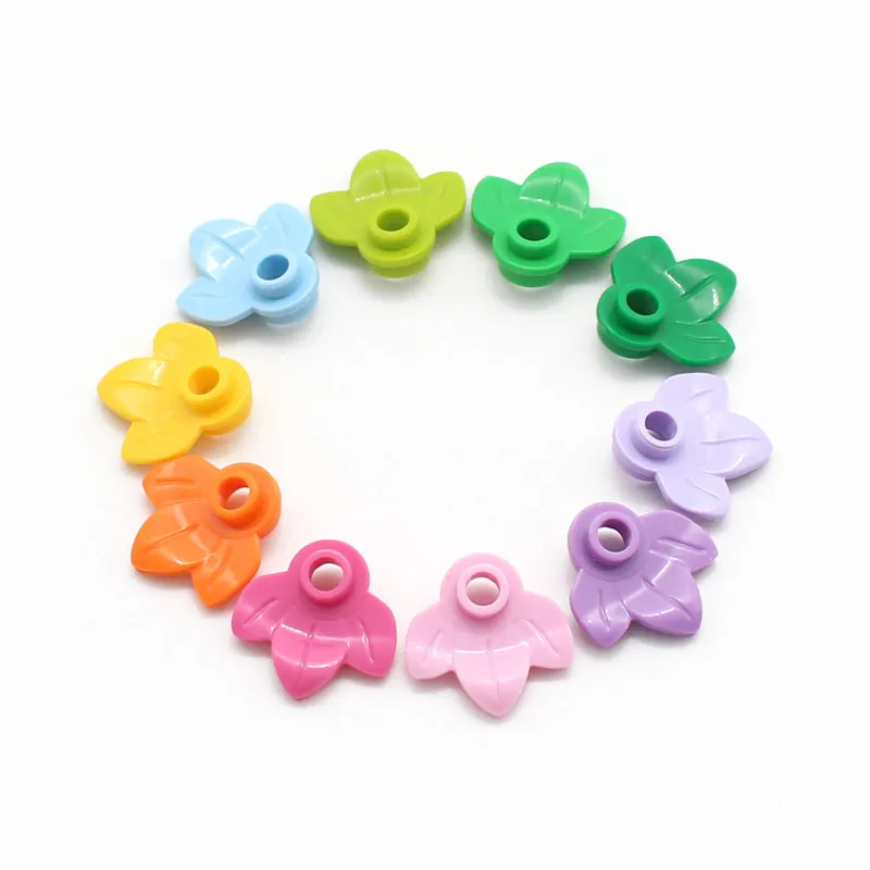 100pcs MOC 32607 Plant Plate Round 1x1 Leaves Pumpkin Tree DIY Enlighten Building Bricks Compatible Children Diy Bricks Toy