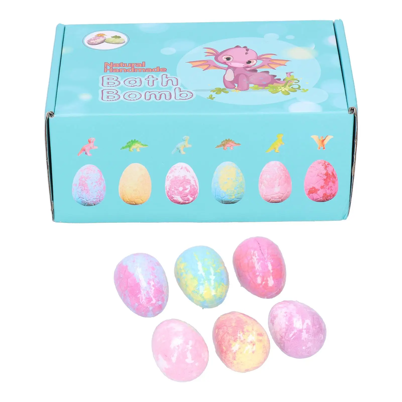 

Dinosaur Egg Bath Salt Balls - 6x120g Essential Oil Bubble Bath Soap with Plant Extracts for kids