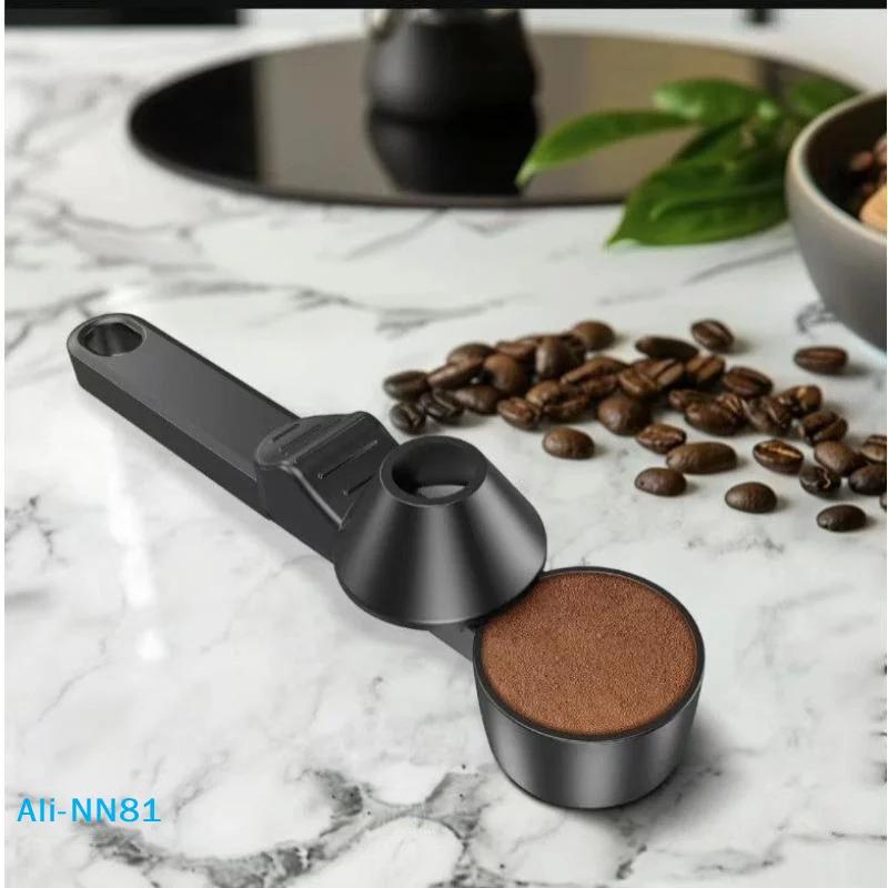 【N】Creative Sliding Leakproof Coffee Scoop Protein Powder Measuring Spoon With Funnel & Hanging Hole For Kitchen Bar Gym Travel
