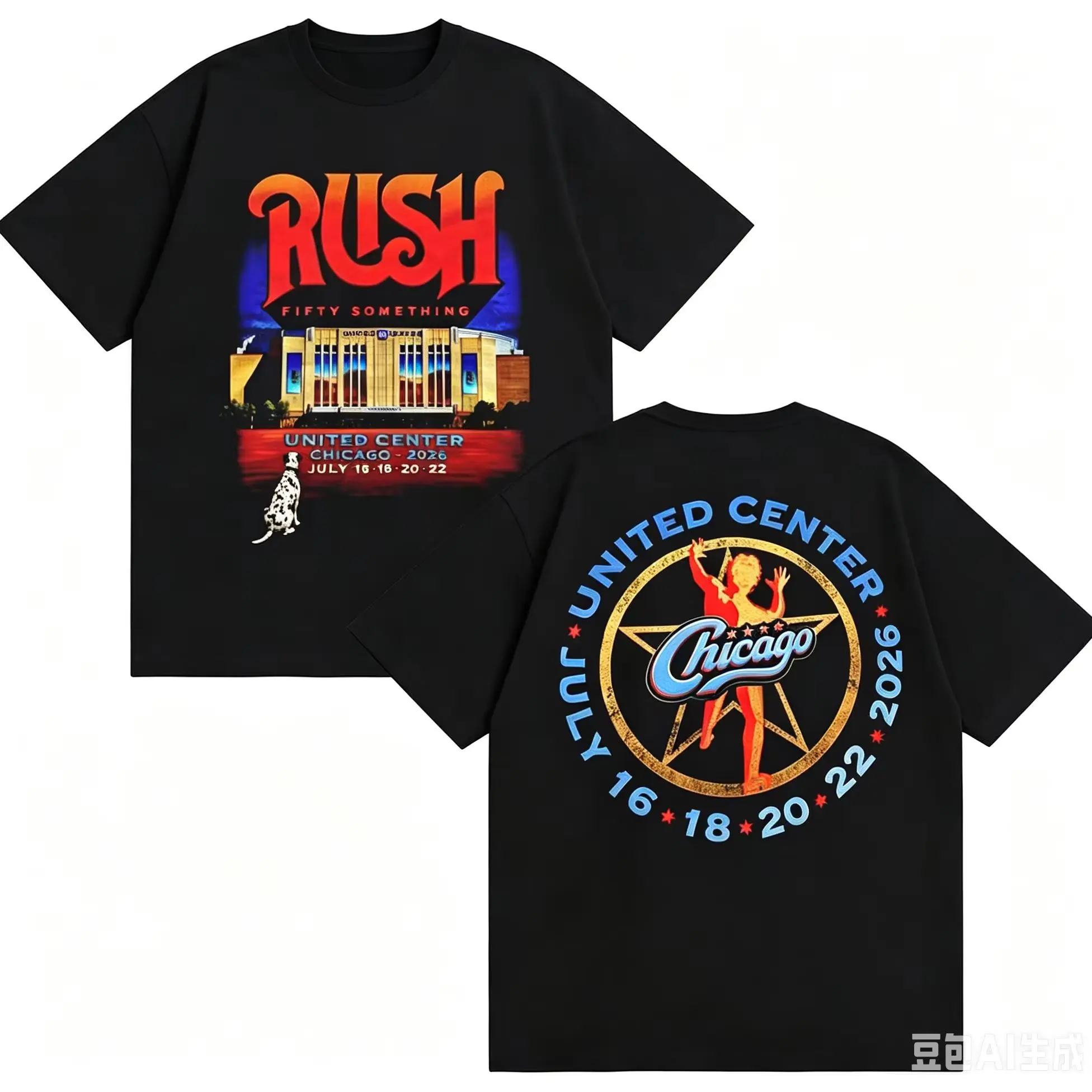 1pc Rush Chicago IL 2026 At United Center 100% Cotton T shirt Unisex Men Women Kids Summer Streetwear Casual Short Sleeve Tops