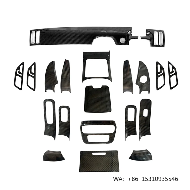 Car Interior Kit Real Carbon Trim Parts for S Class W223 Auto Dry Carbon Fiber Accessories Patch Type Center Console Decoration