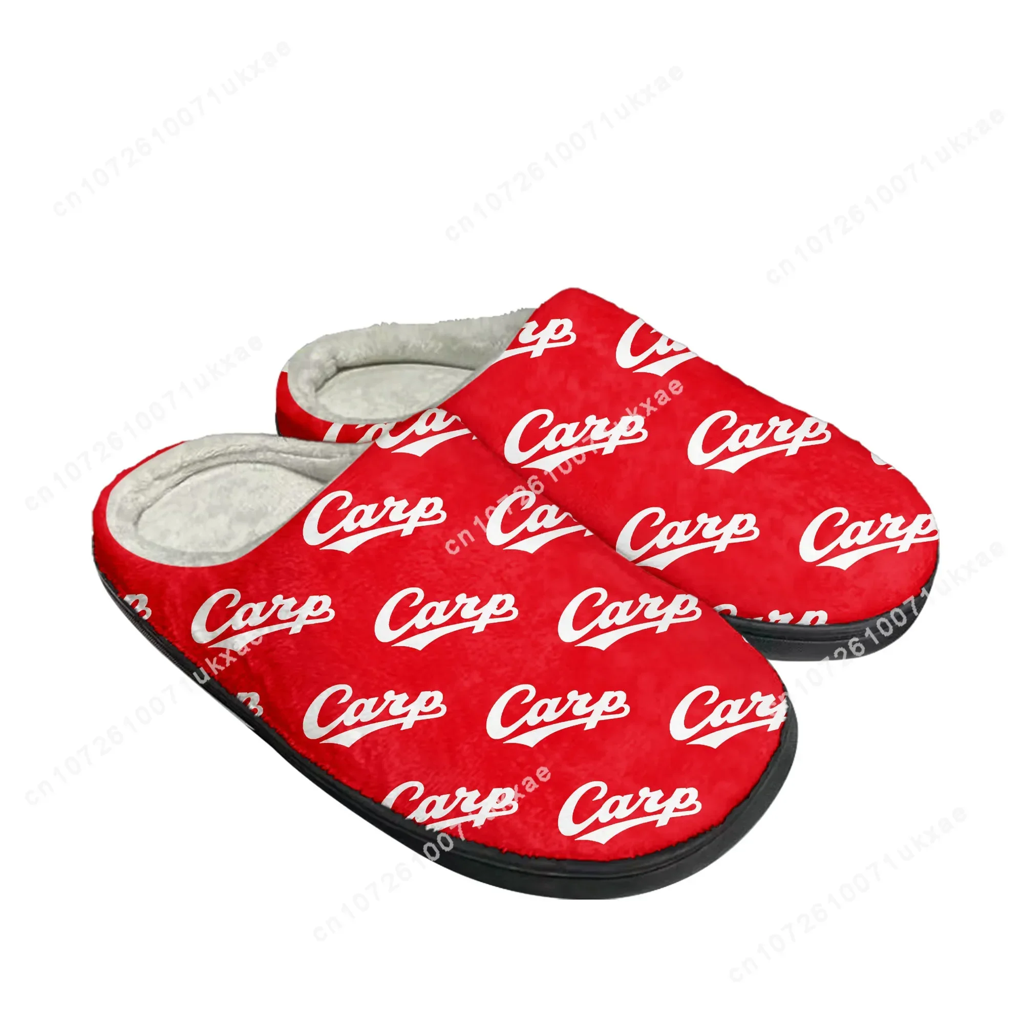 Hiroshima Carp baseball Home Cotton Slippers Mens Womens Plush Bedroom Casual Keep Warm Shoes Thermal Indoor Slipper Customized