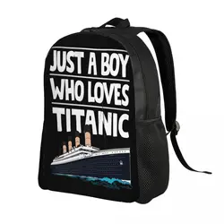 Just A Boy Who Loves Titanic Backpack Adjustable Shoulder Strap Stylish Lightweight Large Capacity