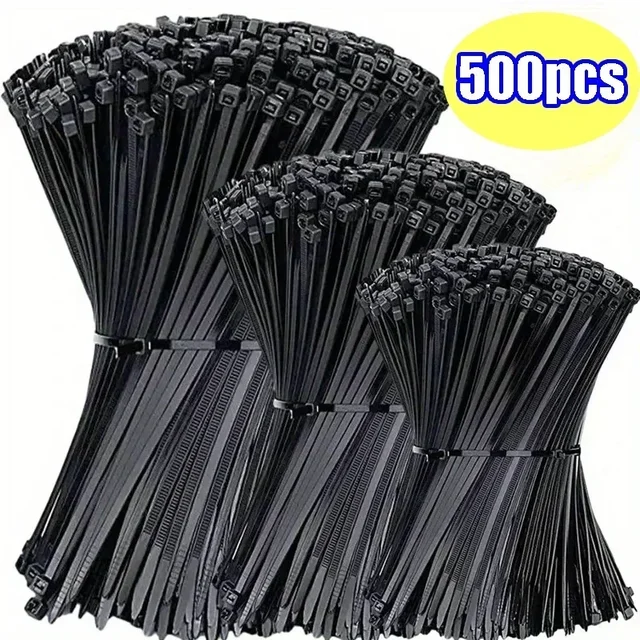 500/100 szt. Plastikowe nylonowe opaski kablowe samoblokujące opaski kablowe paski regulowane kable pętla mocująca Home Office drut opaski zaciskowe