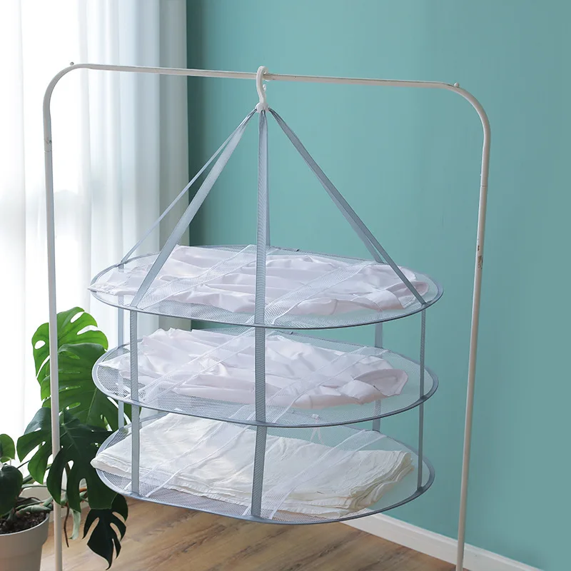 Clothes Drying Basket Drying Racks Hanging Sweater Cardigan Anti-Deformation Windproof Mesh Net Basket Socks Drying Nets