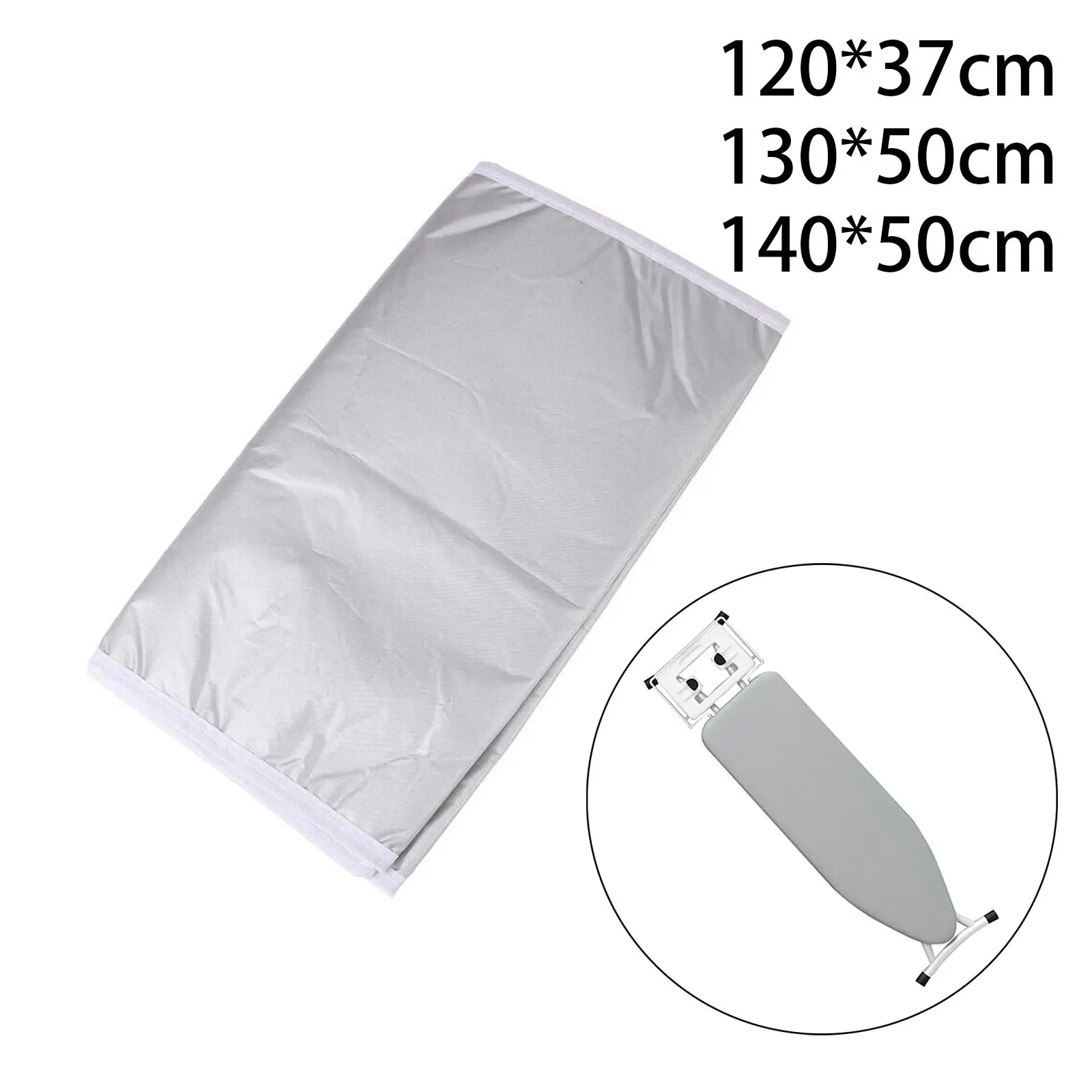 Iron Pad Cover Smooth Elastic Edge Polyester Washable Durable Heat Insulation Metallic Coating Ironing Table Cover Protector