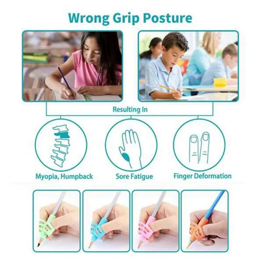 16 Chiếc Bút Chì Cầm Trẻ Em Bút Dễ Thương Tay Cầm Cần Viết Tay Viện Trợ Hướng Dẫn Cầm Bút Tư Thế Hiệu Chỉnh Cho Trẻ Em Quà Tặng văn Phòng Phẩm