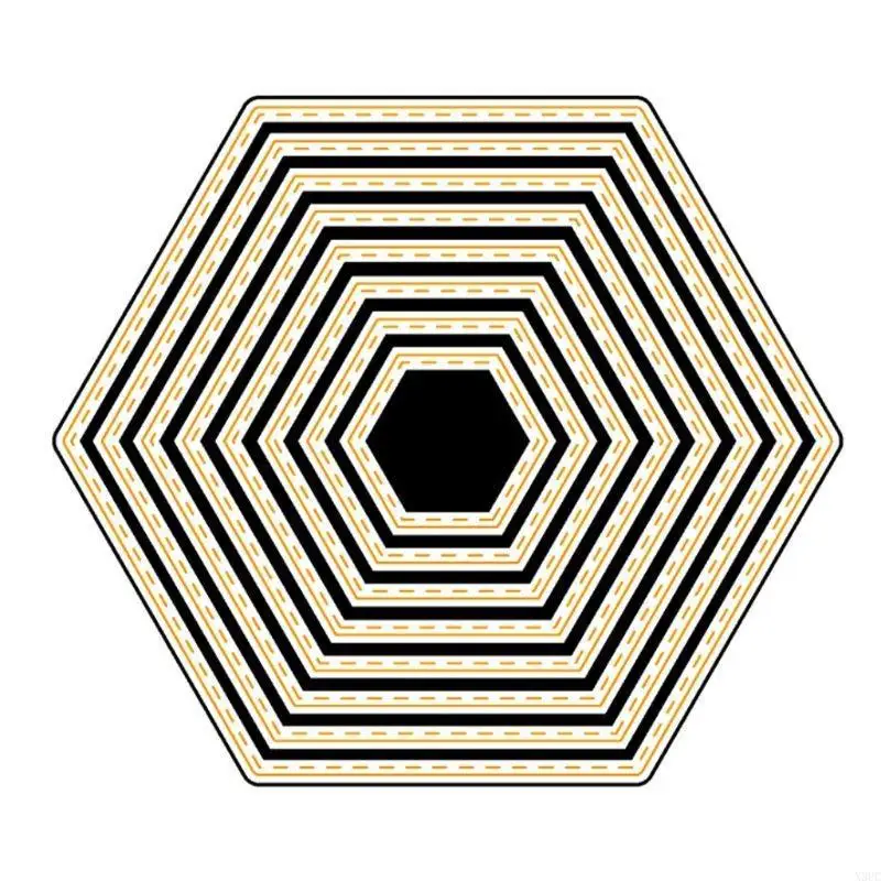 

Nested Hexagon Frame Metal Cutting Die for Creative Paper Art Craft Cutting Temp X3UC