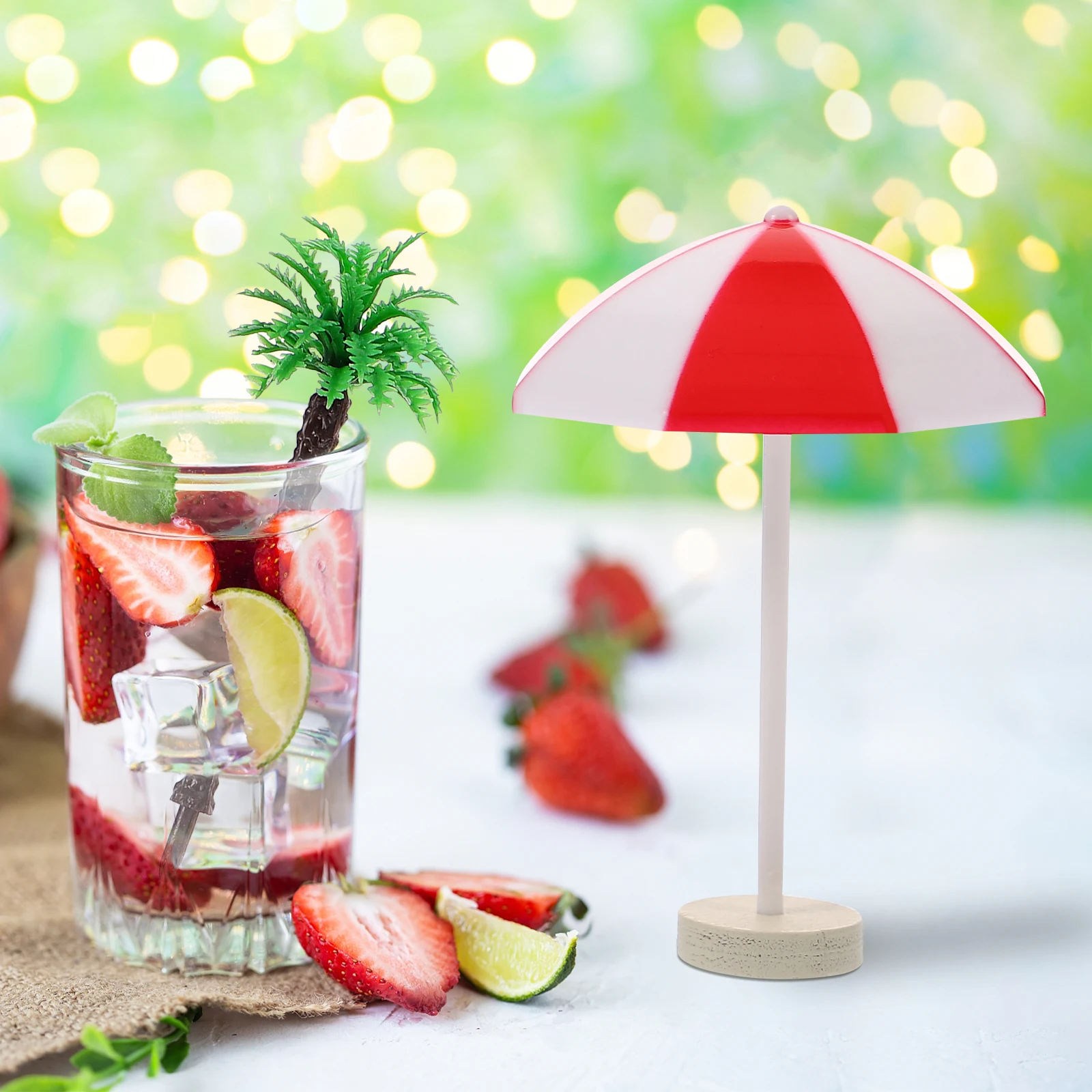 

5Pcs Mini Parasols Small Umbrella Beach Adornment for Micro Landscape Fish Tanks Fairy Garden Desk Office Decor