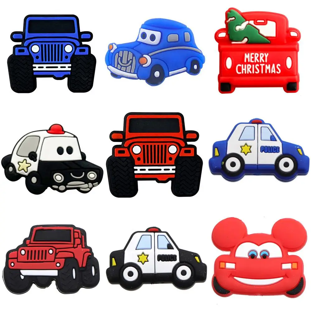 10pcs Police Car Silicone Beads Various Beads Jewelry Making Bracelets DIY Pacifier Chain Accessories Jewelry Beads