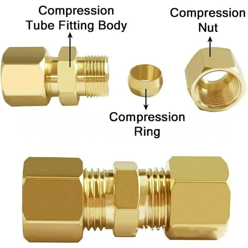 

87HE Compression Tube Fitting 4.75mm Brake Line Adapter Fittings Brake Line Connector