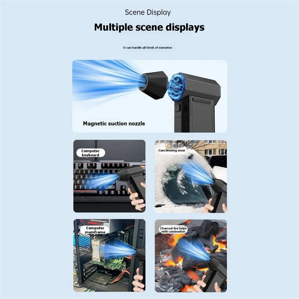New Electronics 131000RPM Compressed Air Dust Collector Handheld Vacuum Cordless 55M/S Car Vacuum Cleaner Hairdryer