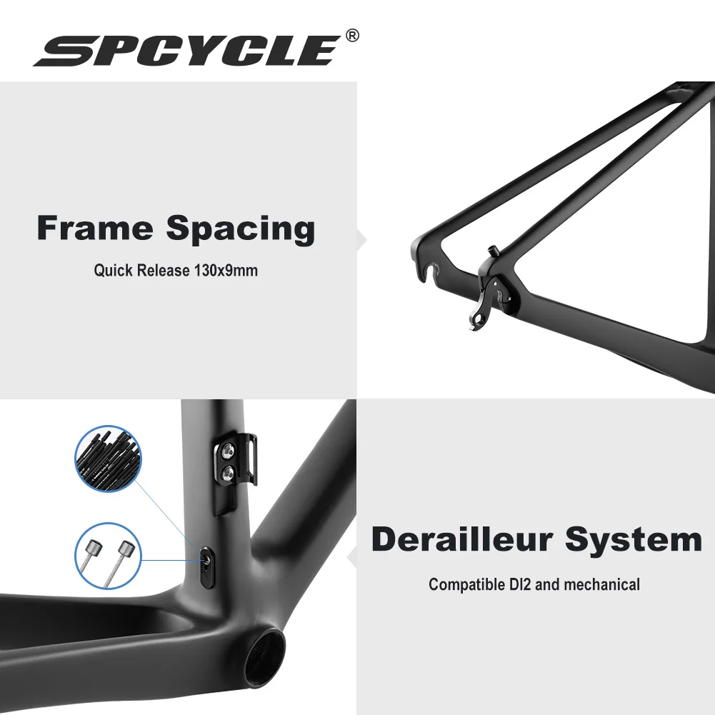 Spcycle Rim Brake Carbon Road Bicycle Frame 700x32C BB86 All Internal Cable Carbon Road Bike Frameset racing bike carbon frame