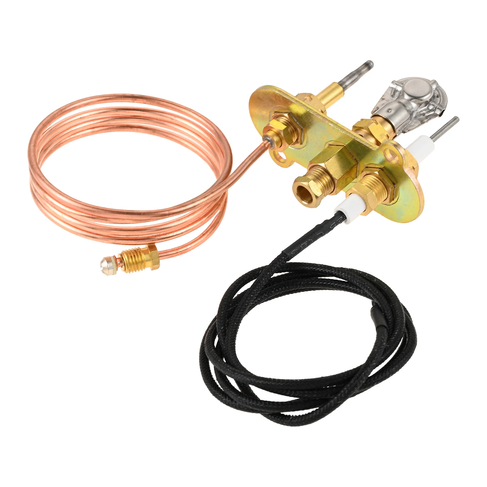 1kit Liquefied Gas M8*1 Thermocouple + Ignition 900mm Pilot Burner set for Fireplace/Thermocouple Gas Water Heater Replacement
