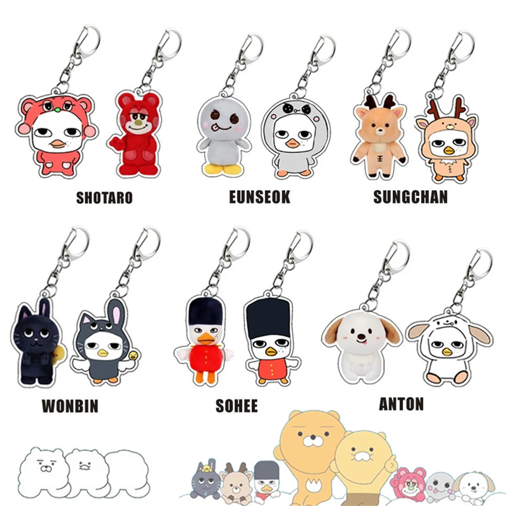 KPOP RIIZE Keyring Cartoon Figure Acrylic Keychain Pendant SUNGCHAN WONBIN SOHEE ANTON Key Chain Bag Accessories Fans Collection