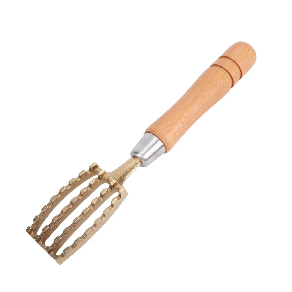 Composite Wood Copper Fish Scaler Ergonomic Handle Gold Wooden Color Silver Fish Descaler Labor Saving Manual Operation