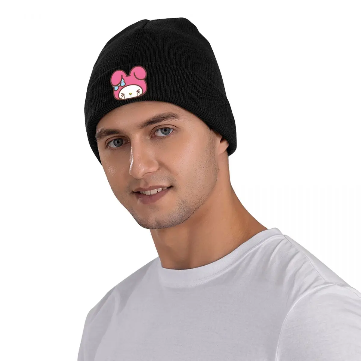 My Melody Cry Cute Cartoon Knitted Hat Women's Men's Skullies Beanies Autumn Winter Fashion Hat Acrylic Japanese Anime Melo Cap