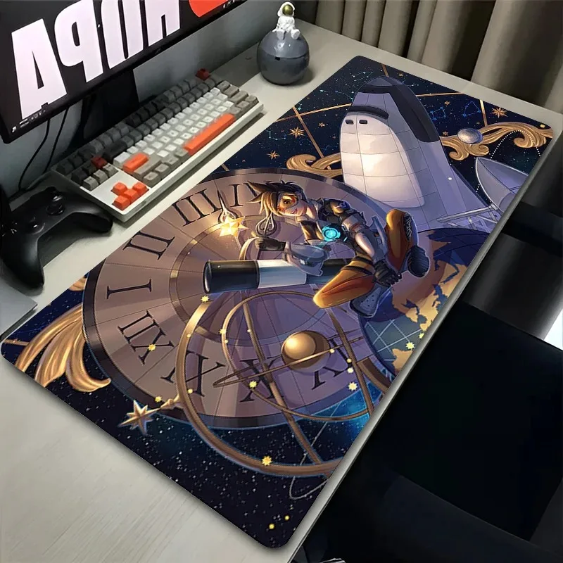 Overwatch Tracer Mouse Pad XXL Black Extended Desk Mat Laptop Kawaii Anime Sexy Girl Mousepad PC Gaming Accessories Keyboard Rug