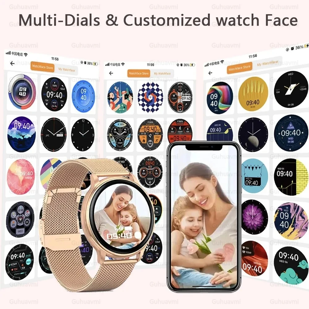 2024 New For XIAOMI IOS Fitness NFC Smart Watch Women GPS Tracker AMOLED Full Touch Screen Heart Rate Bluetooth Call Smartwatch