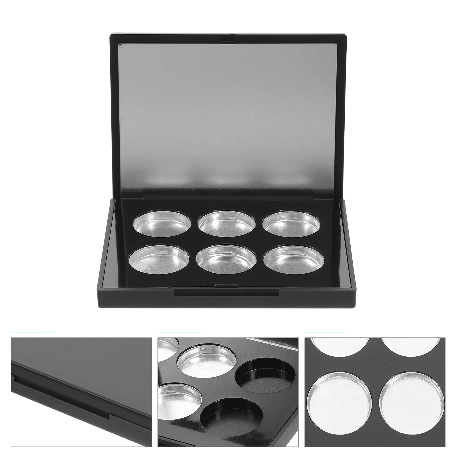 Caja vacía para sombra de ojos, organizador de paleta de maquillaje artesanal, estuche de almacenamiento de uso de viaje para sombra de ojos, colorete, resaltador, 1 Juego