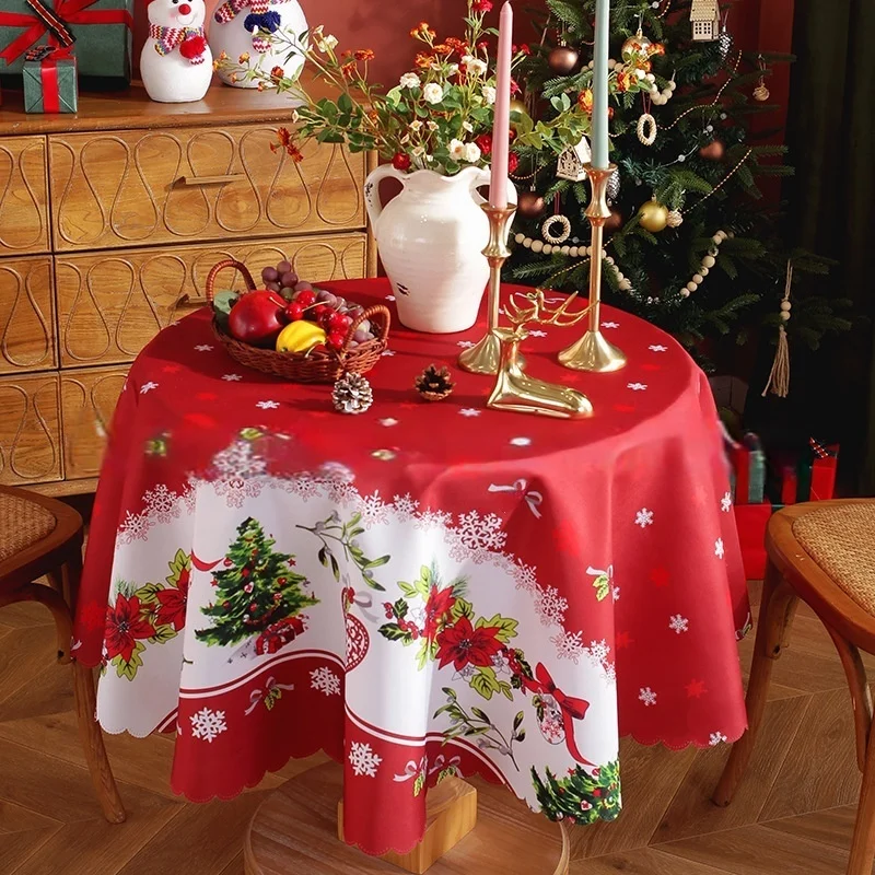 

Waterproof Christmas Tablecloth Home Holiday Decoration European Style Dinner