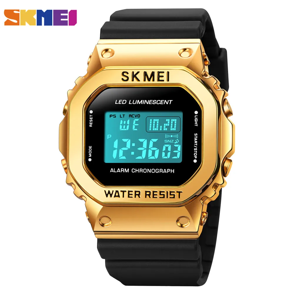 

SKMEI Fashion Japan Digital movement LED Light Men Wristwatches Stopwatch Calendar 30m Waterproof Alarm Clock Relogio Masculino