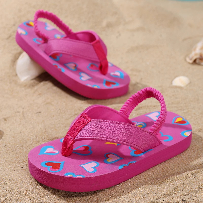 New 2026 Summer Kids Slippers Holiday Children Beach Shoes Girls Flip Flops Cute Slippers For Toddler Flip Flops Elastic Band - view 4