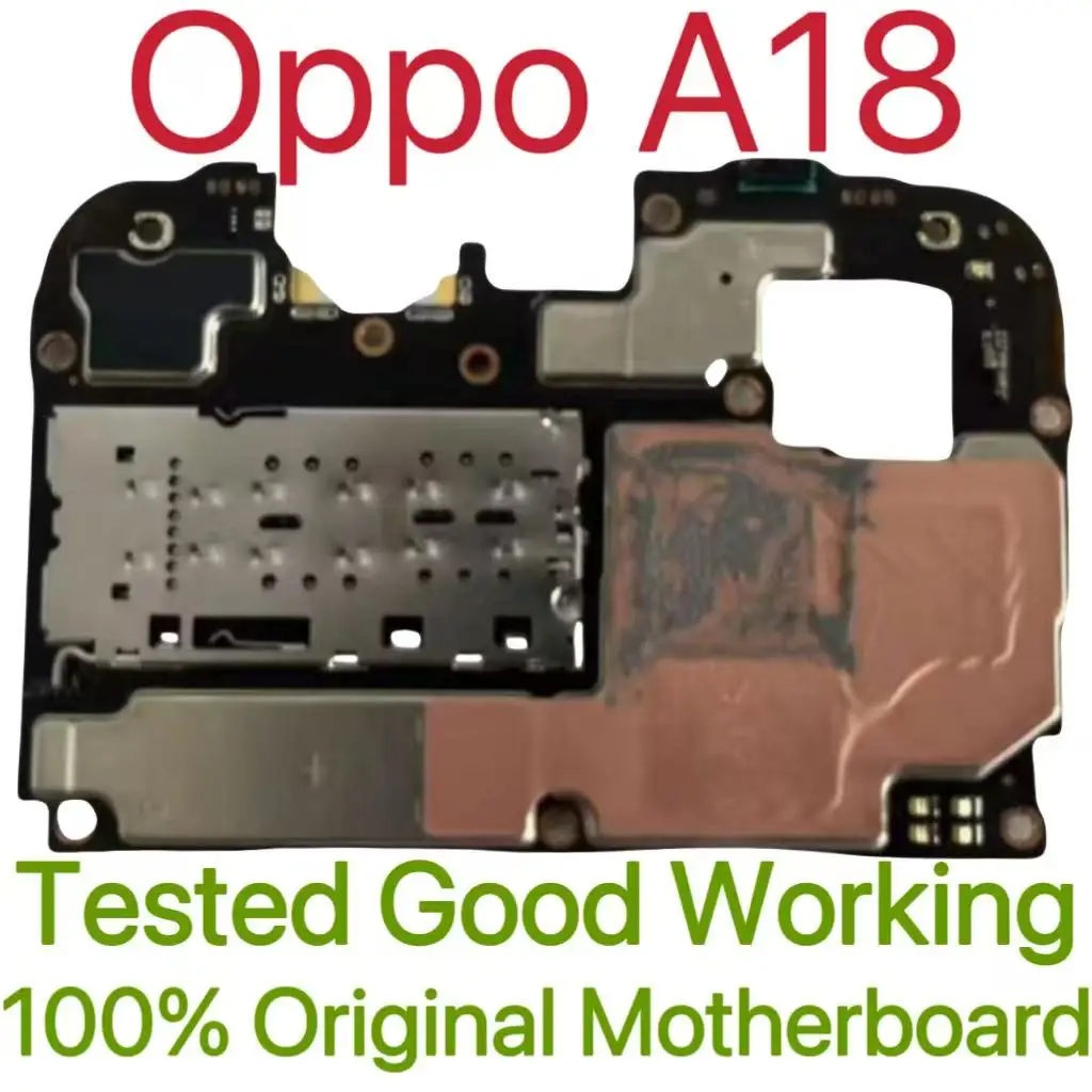 Global Version Original Unlocked Motherboard for Oppo A18 Tested Circuit Plate Main Logic Board for Oppo A18